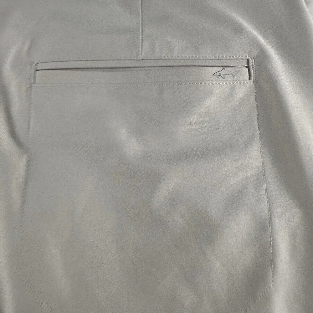 Greg Norman Pants Mens 38X30 Beige‎ Chino Golf Stretch Flat Front Straight Logo